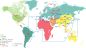 2016年全球天然气贸易流向示意图

（红色为管输天然气，蓝色为LNG，单位：bcm）