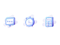 Icon clock，blue message，alarm color，icon，