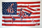 Jonathan Monk是大家不陌生的观念艺术家。这次的作品的是一面美国国旗缝制的世界地图！世界到底是谁的？