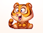 Tiger animation digital illustration digital art children artwork slots wild coin illustration colorful cute design character animal gamble art game symbol slot tiger