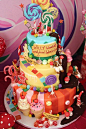 Willy Wonka's Candyland Wonderland Themed Party with So Many Cute Ideas via Kara's Party Ideas : The Amazing Cake