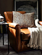 Leather Chair and Blanket By PB