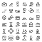 Name icons set, outline style