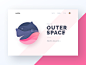 Dribbble is Outer Space planets illustration alien space sticker landing page web