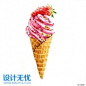 草莓冰淇淋日式手绘美食料理插画JPG图片素材奶茶甜品小吃拉面菜单设计冰淇淋水彩