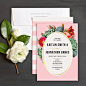 Floral Stripes Wedding Invitations by Day Dream Prints | Elli