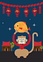 Monkey illustration for the coming new year : A range of monkey illustration for the coming Chinese new year celebration. Hope you guys love it :)