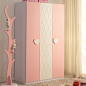 特价1.2米平开式三门粉色衣柜儿童家具公主套房女孩卧室组合套装-淘宝网