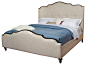 Yvone French Country Curved Back Upholstered King Bed traditional beds