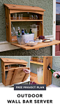 This versatile outdoor bar folds away when not in use, making it perfect for small spaces. The bar top provides just enough work surface to mix a cocktail or serve up brunch. The server is made from five cedar boards and goes together using pocket-hole jo
