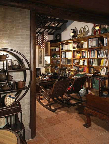 中式实木书房家具图片