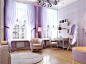 紫色公主风格的卧室  