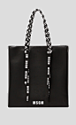 MSGM LOGO RIBBON SHOPPING BAG