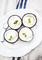 Ice cream in coconut bowls. | eat and drink