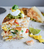 Chipotle Beer Shrimp Quesadillas with Spicy Guac I howsweeteats.com