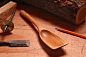 Wooden roux spoon hand carved from salvaged Choke Cherry