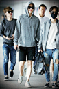EXO组合成员金钟大、吴世勋、边伯贤8月9日机场街拍 (天津返回韩国)