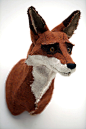 Fox made with hand stitched Harris Tweed // Chloe Harrison, studio Gnu