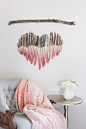 DIY - How to make heart shaped wall art out of driftwood or tree branches and twigs. Includes tips on branch selection and shows how to tie branches together.: