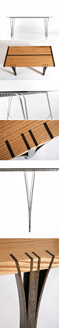 材料决定作法，好设计总是能够体现材料本身的特性。最近看到两张类似的桌子，因为采用不同的材料而有了不同的表现，一张是Michael Schougaard Svane用金属材料的Mensa6桌子，另外一张是andy dix设计的橡木桌。