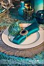 peacock blue table setting <3: 