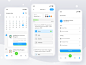 Online assessment platform time date schedule assessment mobile profile ios app ui design clean card