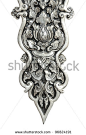 Decorative Art of Lanna Thai. Engraving of the silver value. - stock photo