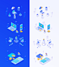 Illustrations : 7 Isometric Illustration for Cryptocurrency Business in vector Ai and Sketch and adobe XD. Built in 2 version, Blue and White Version. Every illustration is 100% vector. You can easily scale it to the size you need and use it. Suitable for
