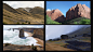 Back to Grinding, David Fortin : A series of studies from photos I did to help me understand how light affects the landscape in each of the following scenarios: Top, Side, Back and Diffuse light. For each sketch, I tried to simplify and modify what I saw 