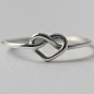 Sterling silver Knot Heart Ring , Infinity 