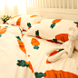 小米馍馍 原创图案设计 纯棉简约胡萝卜床单被套床上用品四件套-淘宝网
