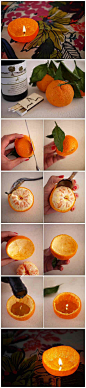 教你动手做橘子灯。。。