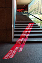 Really like the ground wayfinding idea...  {Exhibition signage | wayfinding inspiration}