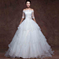 2014 new wedding dress word shoulder elegant simplicity Slim thin Bra straps trailing wedding custom -tmall.com Lynx