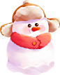 儿童冬令营手绘场景插画-戴帽子的雪人