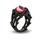 Ruby Heart Black Ring Sterling Silver Women's Designer Ring Unique Engagement Ring Free Shipping: 