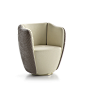 Audrey S | Capital Collection : Armchair<br/>design BOATTOMARTINOstudio<br/>Wooden structure.<br/>Undeformable polyurethane foam padding of different densities.<br/>Size cm: L 75 P 70 H 80<br/>H seat 44 | H arm 65<br/>W