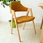 北欧布艺餐椅 实木 水曲柳餐厅咖啡椅 宜家现代餐椅书椅 时尚简约