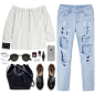 A fashion look from April 2016 featuring white cotton tops, denim boyfriend jeans and leather footwear. Browse and shop related looks.
