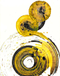 Original Abstract Modern Art Yellow by AbstractXpressionism: 
