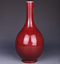 清中期祭红釉大号胆瓶