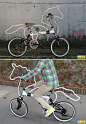 【骑马般的骑车感受】
   
它可以方便的安装在你的自行车上，给你带来如骑马般的感受。设计师希望借该作品给自行车一个特别的外观，使人们不仅仅将自行车单纯的当作交通工具来使用，对于爱单车的人而言，更是一个可爱的礼物（韩国设计师 Eungi Kim）