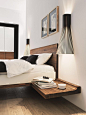 往往最简约的设计，才最吸引人，现代简约卧室设计，创意床头柜