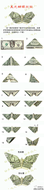 衍纸 针织 手工 纸艺 〖美元蝴蝶折纸〗这一款折纸使用了美元作…