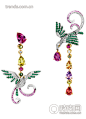 Van Cleef & Arpels “Oiseaux de Paradis cherished Bird” series of irregular shape earrings