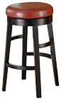 Armen Living Halo 30 Inch Red Bicast Leather Swivel Barstool transitional-bar-stools-and-counter-stools