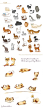 【每日手绘！上百个可爱猫咪的手绘表现形式】如何绘制可爱的猫咪，上百种可爱的风格表现方便你运用到各种设计场景中，例如插画、背景或者角色设计。#插画狂想# #优设每日手绘# ​​​​