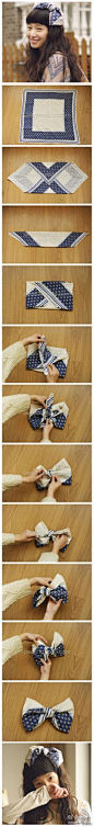 教你用方巾折出一只蝴蝶结~~>>>更多有趣内容，请关注@美好创意DIY