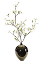 Natural Decorations, Inc. - Dogwood Branch White Tear Drop Bronze Glaze 38 x 22 $218: 