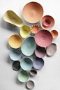 Ceramics by Dietlind Wolf, photography by Nathalie Carnet | Elle Decoration France #Color Palettes #Pastel Palettes